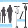 SUEH DESIGN Folding Walking Cane with LED Light for Men and Women, Adjustable Collapsible Elderly Walking Stick with Side Handle, Black - Image 2