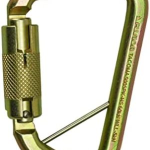 Fusion Climb Tacoma Steel High Strength Auto Lock Modified D-Shaped Steel Carabiner, Steel Clip