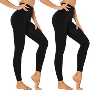 High Waisted Leggings for Women Pack-Black Active High Waisted Soft Tummy Control Workout Running Yoga Pants