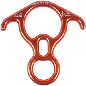 ProClimb 40kN Fall Rescue Big 8 Aluminum Descender with Bent-Ears Rappelling Gear Belay Device (Orange)