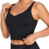 Oalka Sports Bra Womens Longline Padded Crop Tank Yoga Bras Workout Fitness Top - Image 4