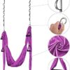 AW Aerial Flying Yoga Swing Set Yoga Inversion Swing Hammock Sling Antigravity Inversion Tool Home Gym, Blue, Purple - Image 5