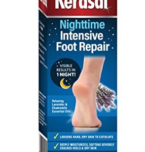 Kerasal Nighttime Intensive Foot Repair, Skin Healing Ointment for Cracked Heels and Dry Feet, 1 oz