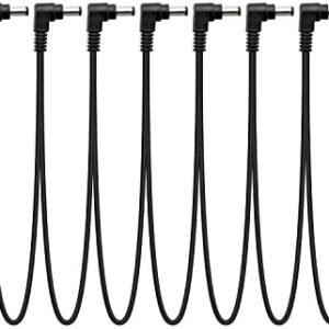 8 Way Daisy Chain Power Cable DC for Guitar Pedal Effect Pedals Power Supply Adapter, 1 to 8 Ways Splitter Right Angle Plug Cord for Effect Pedal