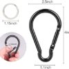 10PCS Carabiner Caribeaner Clip,Extra Large 4" Aluminum Carabeaner Keychain Hook,Spring Snap Key Chain Clip - Image 3