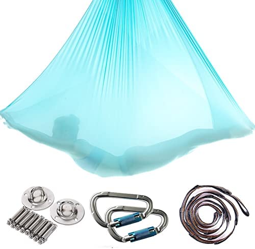 QueenLine Latest 4m Elastic Aerial Yoga Hammock Swing Anti-Gravity Flying Yoga Inversion Belts for Pilates Training Body Shaping Full Set Burgundy - Image 2