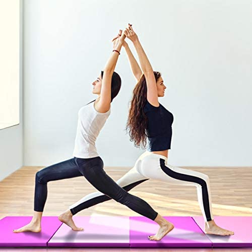 Giantex 4'x8'x2 Gymnastics Mat, Folding Anti-Tear Gymnastics Panel Mats w/Carrying Handles, Hook and Loop Fastener, Lightweight Tumbling Mat, Folding Gymnastics Mats for Fitness, Exercise - Image 2