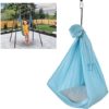 01 02 015 Aerial Yoga Hammock, Transparent Yoga Swing Aerial Kit Blue Soft Durable Elastic Sturdy Nylon for Body Firming for Aerial Yoga(Light Blue) - Image 3