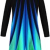 Women's Fall Clothes Casual Printed Long Sleeve Dress Hollow Round Neck Pullover Dress Casual Dresses - Image 5