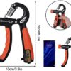 Grip Strengthener - 2 Pcs Hand Grips Strengthener, 5-60kg Adjustable Hand Grip Exerciser with Counting Function (0-99) for Men Women Teens Fitness Forearm Strengthener Finger Training Stress Relief - Image 6