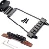 Alnicov Set of 6 String Archtop Jazz Guitar Rosewood Bridge Height Adjustable & Tailpiece Trapeze for Jazz Guitar Parts,Black - Image 5