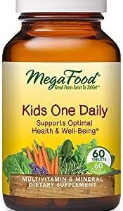 MegaFood Kids One Daily - Children's Multivitamin for Nutritional Support with Vitamin B, C & D - Non-GMO, Gluten-Free, Vegetarian, and Made without Dairy & Soy - 60 Tabs