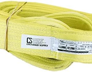 3 Ply Slings. Many Lengths in Listing! (USA Made), 4"x16' Nylon Lifting Web Sling. 15,300 lbs Vertical, 12,200 Choker, 30,600 Basket, High Capacity Eye & Eye (4"x16')