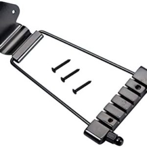 Artibetter 6 String Guitar Trapeze Tailpiece Bridge Archtop Jazz Guitar Replacement Parts - Black