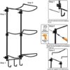 Yoga Mat Rack Wall Mount, Yoga Mat Holder Wall Mount, Yoga Mat Storage for Foam Roller and Yoga Brick, with 3 Hooks for Hanging Yoga Strap and Resistance Bands, Home Gym Decor, Gym Organization(Black) - Image 7