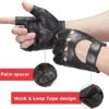 KEMIMOTO Driving Fingerless Gloves Motorcycle Driver Gloves Sheepskin Leather for Men, Black, Large - Image 7
