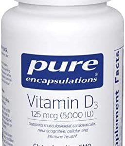 Pure Encapsulations Vitamin D3 125 mcg (5,000 IU) | Supplement to Support Bone, Joint, Breast, Prostate, Heart, Colon and Immune Health* | 120 Capsules