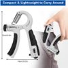 Hand Grip Strengthener with Counting Function, Adjustable Resistance 11-132Lbs(5-60kg) Forearm Exerciser,Grip Strength Trainer with Antislip Effect,for The Elderly and Muscle Strengthening，Grey Black - Image 4