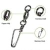 GERUITE Corrosion Resistance Fishing Snap Swivels Ball Bearing Swivels Black Nickel Fishing Swivels Saltwater Ball Bearing Swivels Barrel Swivels for Freshwater Fishing - Image 3