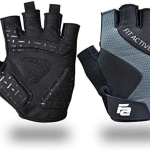 Fit Active Max Grip Weightlifting Workout Gloves | Strongest Grip, Leather Palm for Callus, Blister Prevention | Lightweight, Breathable, Non Slip | Powerlifting, Fitness Training, Biking & More