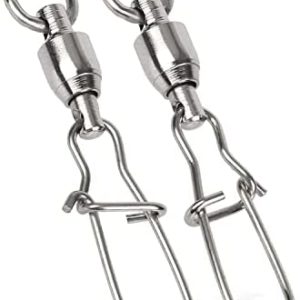 AMYSPORTS Duo Lock Snap Fishing Swivels Stainless Barrel Swivels Fishing Lure Snap Swivels Ball Bearing Swivels Fishing Tackle for Saltwater Fishing Freshwater Fishing