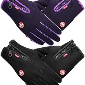 2 Pairs Outdoor Winter Touchscreen Anti-Slip Full Finger Warm Gloves