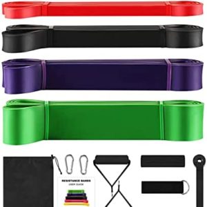 Allvodes Resistance Bands Set, Pull Up Assist Bands, Exercise Bands Set with Door Anchor, Handles and Ankle Straps, for Resistance Training, Physical Therapy, Home Workouts