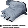 OZERO Bike Cycling Gloves Shockproof Gel Pads and Extra Grip Leather Palm - Half Finger Glove for Road Bike/Weightlifting/Workout/Motorcycle/Riding for Men and Women - Image 3