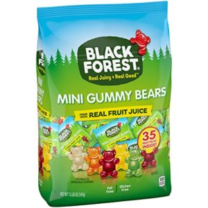 Black Forest Mini Gummy Bears Candy | Halloween Trick or Treat Size Pouches | 35ct