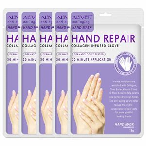 Hand Mask, Hand Peel Mask 5 Pack, Moisturizing Gloves, Hand Treatment Mask, Moisture Enhancing Gloves for Dry Hands, Moisturizes Rough Skin for Women or Men (Lavender Hand Mask)