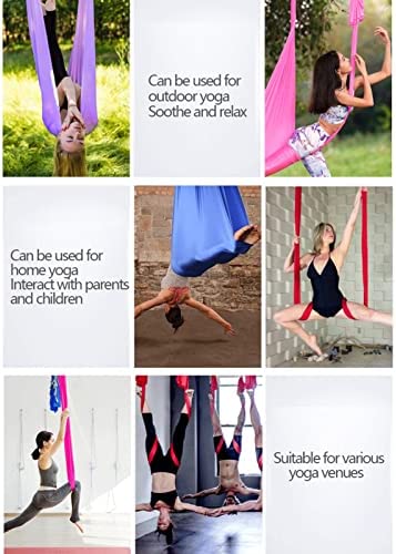 YANGHUI Aerial Silks Yoga Swing Kit Yoga Hammock Flying Dance Aerial Yoga Yoga Aerial Antigravity Yoga Hammock for Indoor or Outdoor 5M,M - Image 6