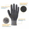 COOLJOB Work Gloves, Rubber Grip and Latex Coated, Non-Slip and High Dexterity, Honeycomb Grip, Delivery Gloves for Trucker, Box Handler, Carpenter, Gardener and Police Officer (Medium, Pack of 3) - Image 2