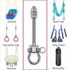 BeneLabel Set of 2 Permanent Antirust Stainless Steel 304 Heavy Duty Swing Hangers, 1800LB Capacity, Wood Beam & I-Beam Hanger, Yoga Hammock Chair Sandbag, Hardware Swing Sets, 180° Swing, 9.25" - Image 6