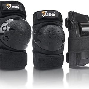 JBM Adult/Child Knee Pads Elbow Pads Wrist Guards 3 in 1 Protective Gear Set for Multi Sports Skateboarding Inline Roller Skating Cycling Biking BMX Bicycle Scooter