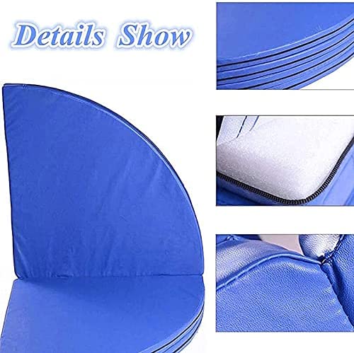 Pole Dance Mat, 120 CM Round Thicken Shock Absorption Foldable Pole Dance Crash Mat, Gymnastic Yoga Stripper Fitness Exercise Beginner Safety Protection Mat,Blue,120 × 3 CM - Image 3
