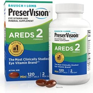 PreserVision AREDS 2 Eye Vitamin & Mineral Supplement, Contains Lutein, Vitamin C, Zeaxanthin, Zinc & Vitamin E, 120 Softgels (Packaging May Vary)