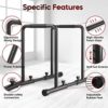 Dripex 1100lbs Adjustable Dip Bar Heavy Duty Steel Dip Station, Home Dip Stand with Two Safety Connectors, Parallel Bars Dip Equipment for Calisthenics, Strength Training - Image 4