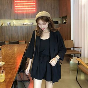2022 Casual Outfit KoreanThree Piece Sets Small Sling Suit Jacket High Pants Suit