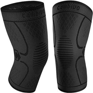 CAMBIVO 2 Pack Knee Braces for Knee Pain, Knee Compression Sleeve for Men and Women, Knee Support for Meniscus Tear, Running, Weightlifting, Workout, ACL, Arthritis, Joint Pain Relief