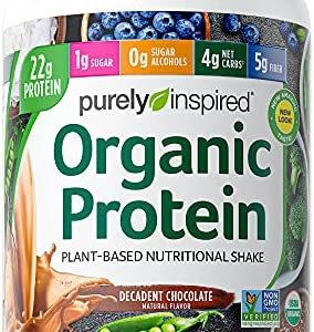 Plant Based Protein Powder | Purely Inspired Organic Protein Powder | Vegan Protein Powder for Women & Men | 22g of Plant Protein | Pea Protein Powder | Chocolate Protein Powder, 1.5 lb (18 Servings)
