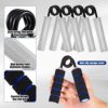 4 Pack Metal Hand Grip Set 100 to 250 Lb Soft Foam Hand Exerciser Non Slip Heavy Duty Grip Strengthener for Hand Forearm and Fingers, Silver Stainless Steel - Image 3