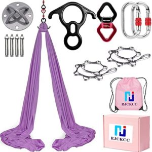 RJCKCC Aerial Silks 11 Yards Aerial Yoga Hammock Yoga Swing Set Aerial Silks Long Swing Aerial Hammock Silks Home Aerial Yoga Swing Silk Aerial Yoga Aerial Silk Yoga Complete