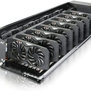 SUOHUI GPU Mining Rig Complete System for Ethereum Classic ETC, ETH, RVN, Flux, Ergo Crypto Miner with 8 GPU Mining Motherboard ,PSU, RAM,SSD, Stackable Mining Frame Machine(Without GPUs)