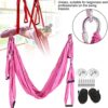 Tissting Aerial Yoga Swing Set 6 Handles Aerial Yoga Hammock Ceiling Hanging Yoga Sling for Improved Flexibility and Core Strength - Image 8