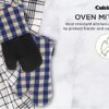 Cuisinart Buffalo Check Oven Mitts - 2 Pack, Blue and Ivory Plaid Design - Handle Hot Kitchen Items Safely - Non-Slip Grip Oven Gloves with Insulated Deep Pockets and Hanging Loop - Image 2