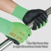 DEX FIT Premium Nylon Nitrile Work Gloves FN320; Firm Non-Slip Grip; Thin & Lightweight; Durable & Foam Coated; 3D-Comfort Fit; Machine Washable, Green S (7) 3 Pairs - Image 3