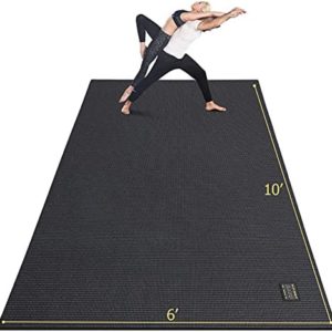 GXMMAT Extra Large Yoga Mat 10'x6'x7mm, Thick Workout Mats for Home Gym Flooring, Non-Slip Quick Resilient Barefoot Exercise Mat for Pilates, Stretching, Non-Toxic, Extra Wide and Ultra Comfortable