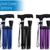 RMS Folding Cane - Foldable, Adjustable, Lightweight Aluminum Offset Walking Cane - Collapsible Walking Stick with Ergonomic Derby Handle - Ideal Daily Living Aid for Limited Mobility (Black) - Image 8