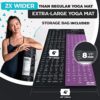Extra-Large 6' x 4' Instructional Yoga Mat with Poses Printed On It - 2X Wider & Thicker than Regular Workout Mats - 150 Illustrated Yoga Poses and Stretches - Wide, Non-Slip, Barefoot Exercise Mat - Image 3