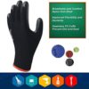 Safety Work Gloves Latex Coated - 8 Pair Pack, Firm Grip, General Purpose, Repairing and Construction, for Men and Women ( Size Large Fits Most, Black ) - Image 2